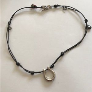 Men’s leather and Silver Necklace